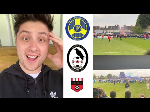 MATCH DAYS  PYRO, PENALTIES AND PITCH INVASION  PETERBOROUGH SPORTS V COALVILLE TOWN FC