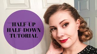 1950’S HALF UP HALF DOWN HAIRSTYLE | HAIR TUTORIAL