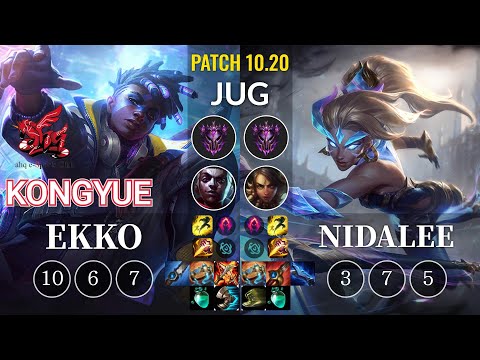 ahq Kongyue Ekko vs Nidalee Jungle - KR Patch 10.20