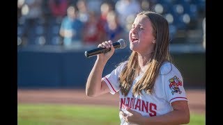 Victoria Anthony Singing the American &amp; Canadian National Anthems