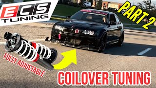 ECS Tuning BMW E46 suspension setup and tuning - spring rate + ride height + rebound adjustments