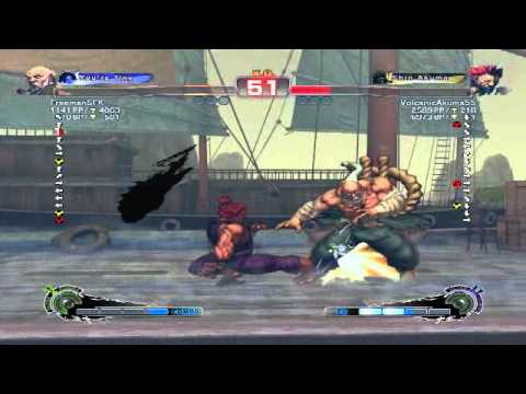 USF4 - VolcanicAkuma55 (Akuma) vs Freeman SRK (Gouken)