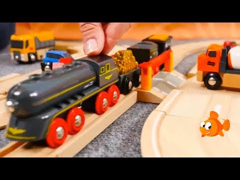 BARRIER STOP! - Choo-Choo TRAIN Compilation - Brio Mega Toys Cars & Trains - Toys Videos for kids