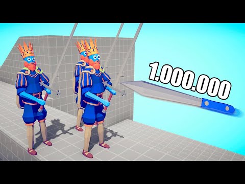 1.000.000 DAMAGE KNIFE vs 10x EVERY BOSS Tournament  / Totally Accurate Battle Simulator ( TABS )