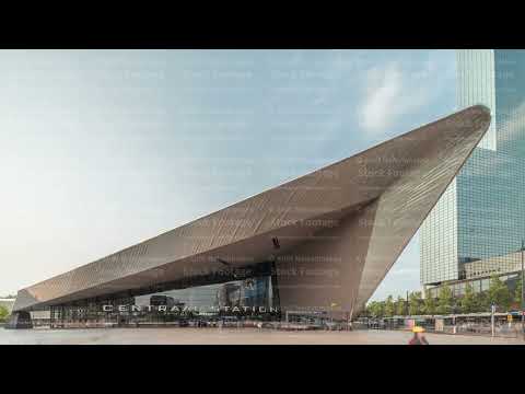 Hyperlapse of Rotterdam Central Station, the main railway hub in South Holland, Netherlands