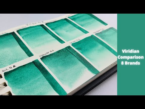 Viridian Watercolor Comparison of 8 Brands