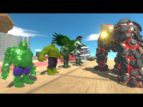 Hulk Team VS Golem of Evolution - Animal Revolt Battle Simulator