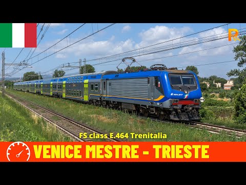 Cab Ride Venice Mestre - Trieste (Venice–Trieste Railway - Italy) train driver's view in 4K