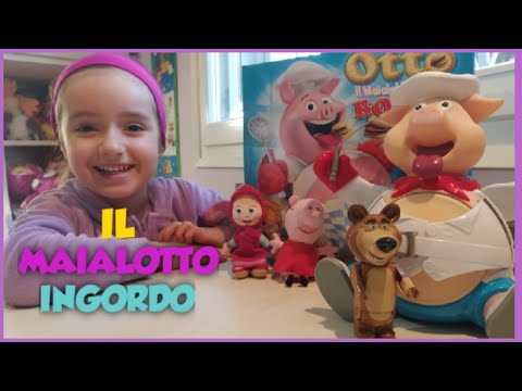 🍔OTTO IL MAIALOTTO CHE FA IL BOTTO CON MASHA, ORSO E PEPPA/giochi per bambini/giochi da tavolo