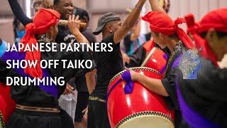 Japanese partners show off Taiko drumming