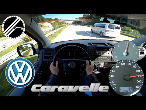 VW T5 2.5 TDI Caravelle 174 PS Top Speed Drive On German Autobahn No Speed Limit POV
