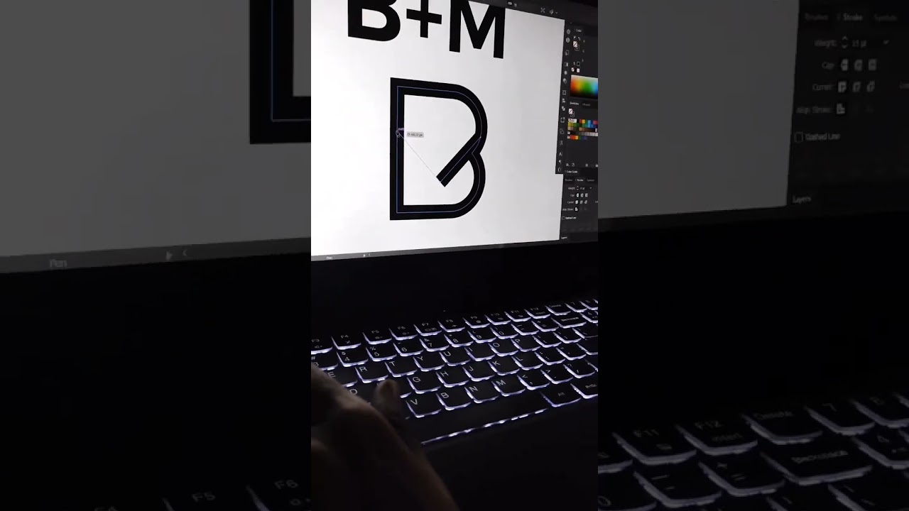 Logo Design with us || The letter B+M as a logo | work in illustrator #logodesign #illustrator