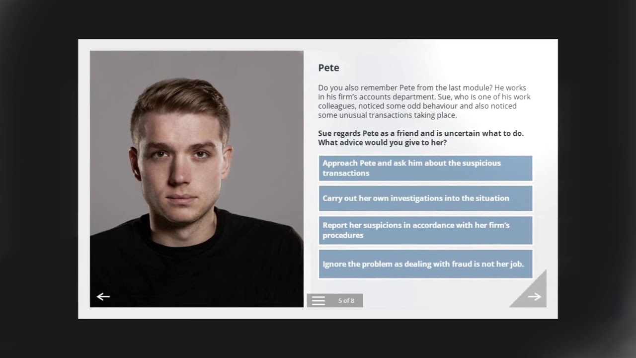 Fraud prevention e-learning course