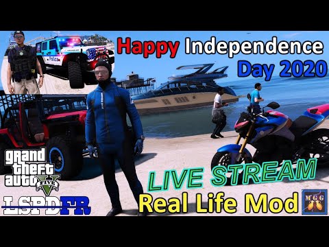 Happy Independence Day LIVE Patrol and Real Life Mod | GTA 5 LSPDFR Live Stream 180