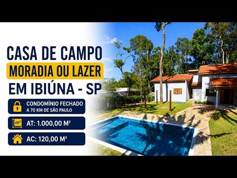 Casa de Campo Moradia ou lazer em Ibiúna - SP 3 DORMS, PISCINA, GOURMET (CON 84)