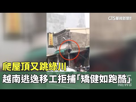 爬屋頂又跳綠川　越南逃逸移工拒捕「矯健如跑酷」