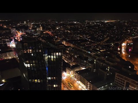 Hamburg bei Nacht mit der Drohne