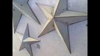 Set Of 3 Handcrafted Rustic Metal Wall Decor Stars - Metal Wall Sculpt