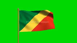 Republic of Congo National Flag | World Countries Flag Series | Green Screen | Royalty Free Footages
