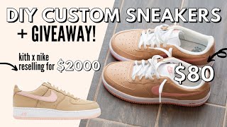 DIY CUSTOM SNEAKERS + CRICUT GIVEAWAY I KITH X NIKE AIR FORCE 1 DUPE