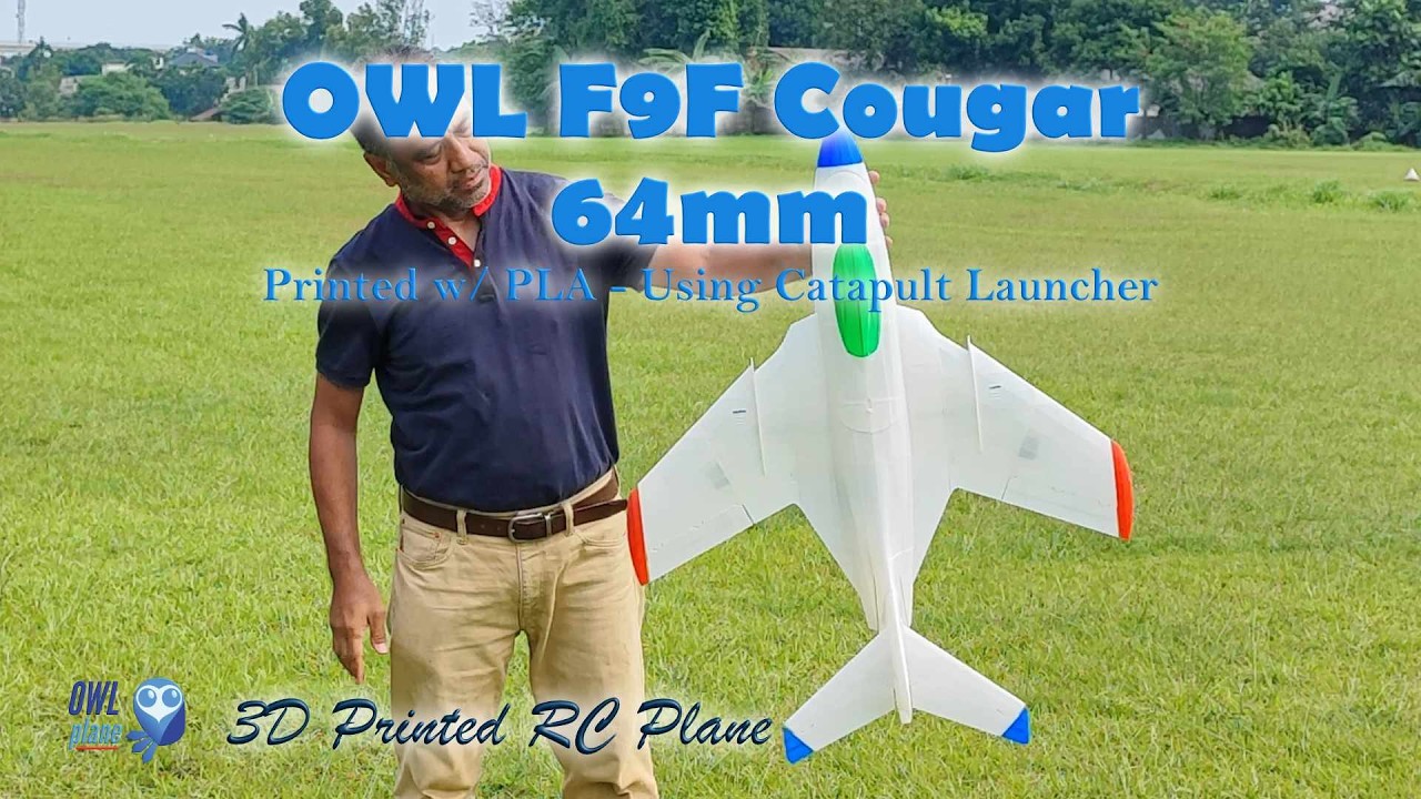 3D Printed RC Plane | OWL F9F-Cougar 64mm EDF 4s 2200mAh Part - PLA #2/2