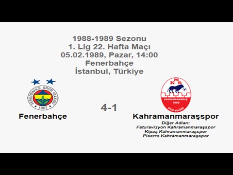Fenerbahçe 4-1 Kahramanmaraşspor 05.02.1989 - 1988-1989 1st League Matchday 22 (FB's) (Ver. 2)