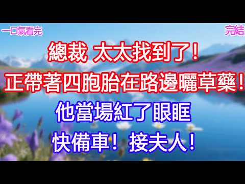 「總裁，太太找到了！」「正帶著四胞胎在路邊曬草藥！」他當場紅了眼眶：快備車！接夫人！#甜寵文 #愛情 #爽文 #故事分享#為人處世 #正能量 #故事分享 #生活經驗 #情感