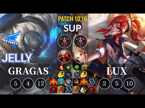 AF Jelly Gragas vs Lux Sup - KR Patch 10.16