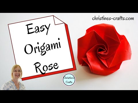 HOW TO MAKE A CUTE BUT SIMPLE ORIGAMI PAPER ROSE FOR BEGINNERS -  in 5 minutes!
