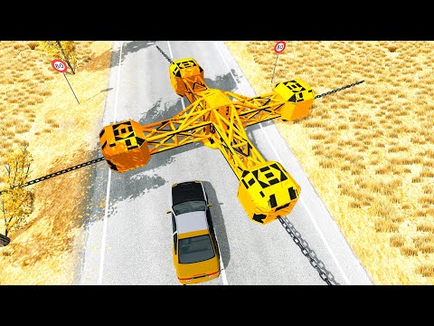 Cars vs Large Spinner #1 – BeamNG.Drive