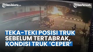 Teka-teki Kenapa Truk Trailer Berhenti di Perlintasan Kereta kemudian Tertabrak KA Brantas