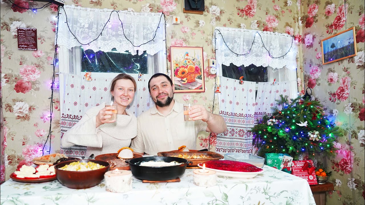 НОВЫЙ ГОД В ДЕРЕВНЕ | ТРАДИЦИОННЫЙ РУССКИЙ СТОЛ И БАНЯ | КАТАНИЕ НА СНЕГОХОДЕ 