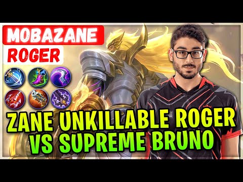 Zane Unkillable Roger VS Supreme Bruno [ MobaZane Roger ] Mobile Legends Gameplay Emblem And Build.