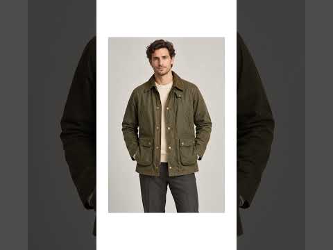 Men’s Olive Cotton Field Jacket video 8