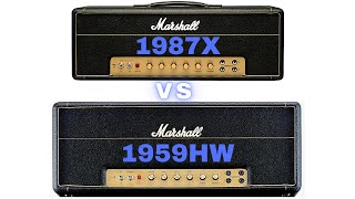Video thumbnail for Marshall 1987x vs 1959HW JMP Super Lead Plexi | 50 Watts / 100 Watts by Hollywood Rare Guitars