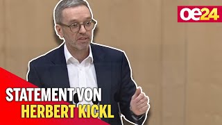 Herbert Kickl reagiert auf Regierungserklärung