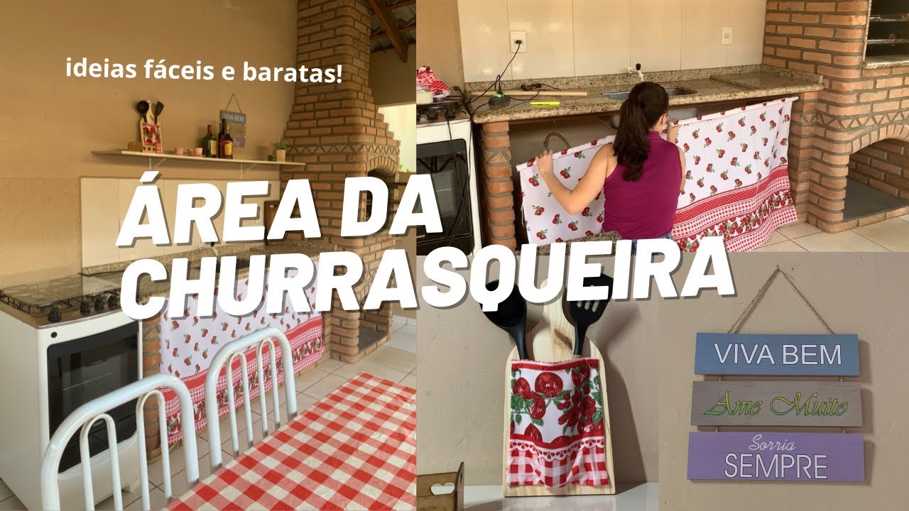 DECORAÇÃO ÁREA DA CHURRASQUEIRA | Ideias simples e baratas!