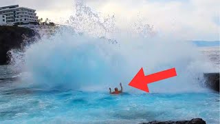 Download lagu Huge waves hit Tenerife in Canary Islands | Puerto Santiago Rock Pool Los Gigantes | South Tenerife mp3