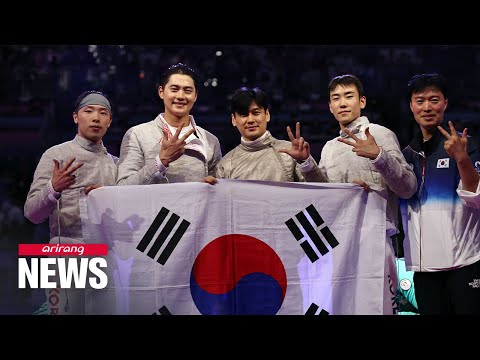 [Paris Olympics] S. Korea wins 3rd consecutive gold in men's sabre fencing team event
