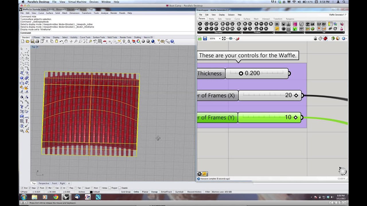 UMass Amherst Analysis and Representation II - Grasshopper Waffle Tutorial - Mop-Up