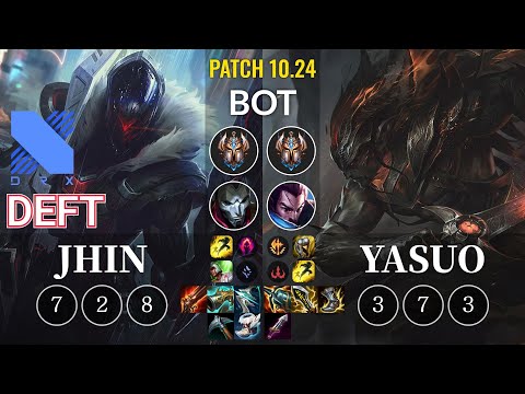 DRX Deft Jhin vs Yasuo Bot - KR Patch 10.24