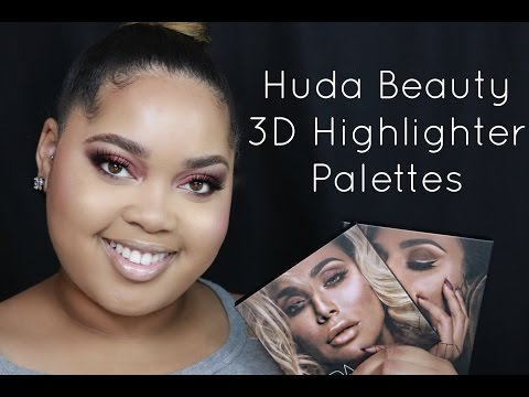 Huda Beauty 3D Highlighter Palettes Review + Try On + Comparisons |  KelseeBrianaJai Video