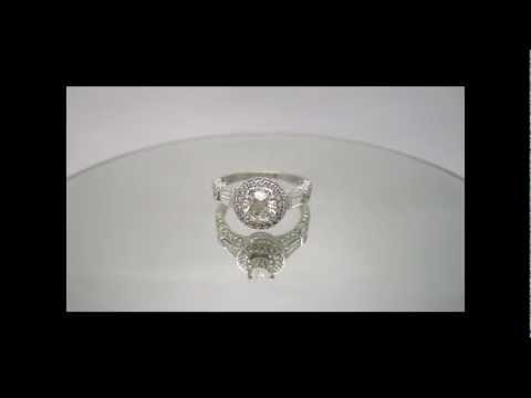 Round Cut Antique Art Deco Style Diamond Engagement Ring Nina Elle Jewels R159