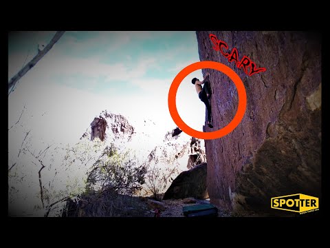 Scary V2 (6b+/5.10d) High Ball - Hueco Tanks (February 2020)