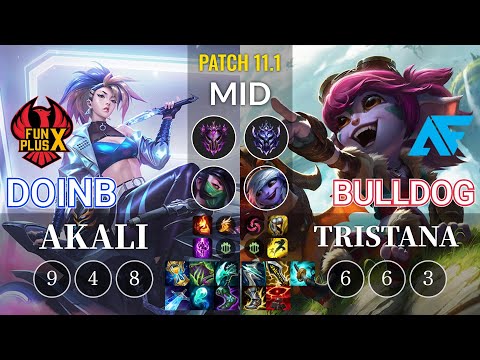 FPX Doinb Akali vs AF.A BuLLDoG Tristana Mid - KR Patch 11.1