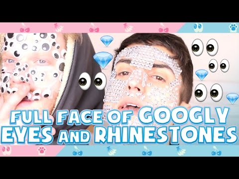 FULL FACE OF GOOGLY EYES AND RHINESTONES