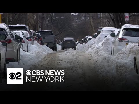 Mounds of snow everywhere in Jersey City
