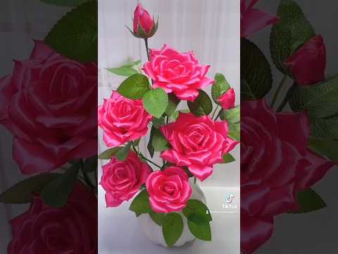 Handmade diy ribbon rose flowers#handmade #diy #gift #diyflowers #diycrafts #flowercraft #flower
