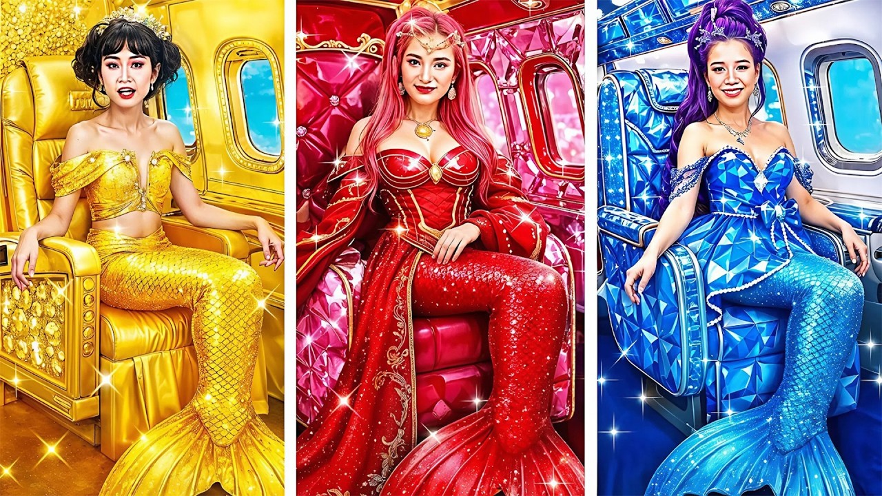 マーメイド変身🧜‍♀️ ワンカラーメイクオーバーチャレンジ！ルミ・ミラ・ゾーイ 誰が一番輝く？