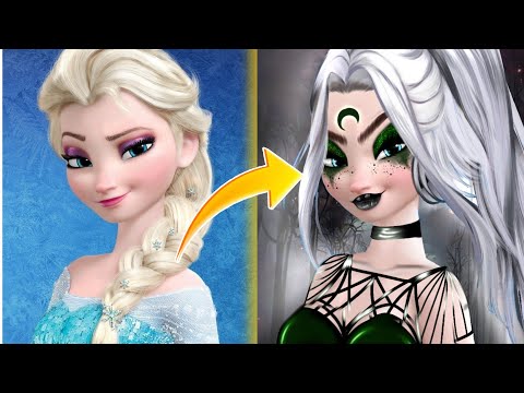 Elsa Glow up transformation into a bad witch 🪄 Halloween makeup